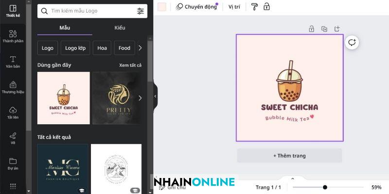 Hướng dẫn tự tạo thiết kế logo trà sữa online trên Canva