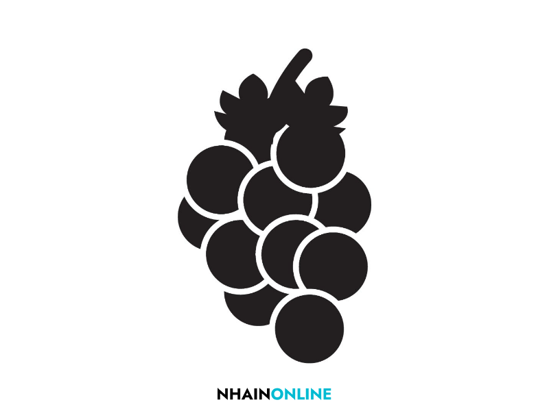 Mẫu logo trái cây hình quả nho