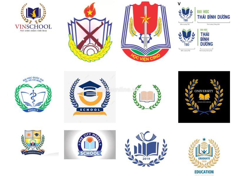 Nhiều trường học lấy hình ảnh vòng nguyệt quế làm hình ảnh biểu tượng của logo nhằm ca ngợi truyền thống hiếu học của các thế hệ học sinh