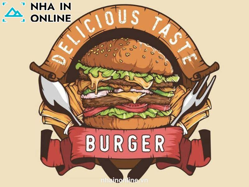 Logo đồ ăn bánh hamburger