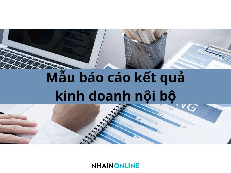 mẫu báo cáo kết quả kinh doanh nội bộ