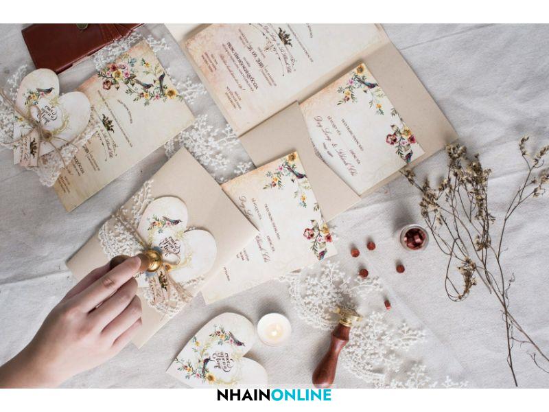 Thiệp cưới handmade mang phong cách vintage